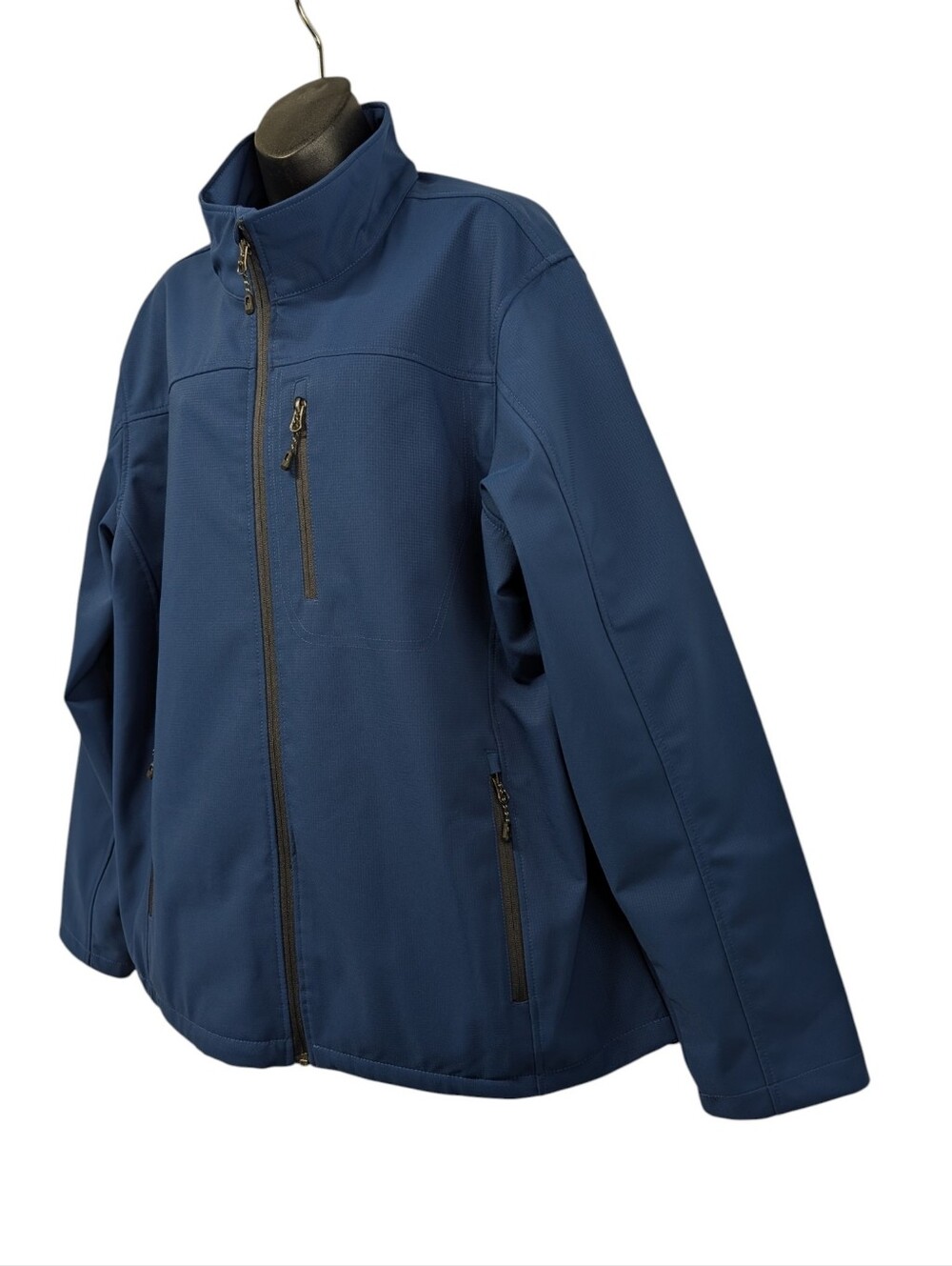 Swiss Tech Men Blue Softshell Jacket Size XL Fleece Lined Full Zip Outdoor - Picture 3 of 7